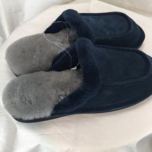 Men’s NukNuuk Navy Blue Suede Slippers Sz 11
